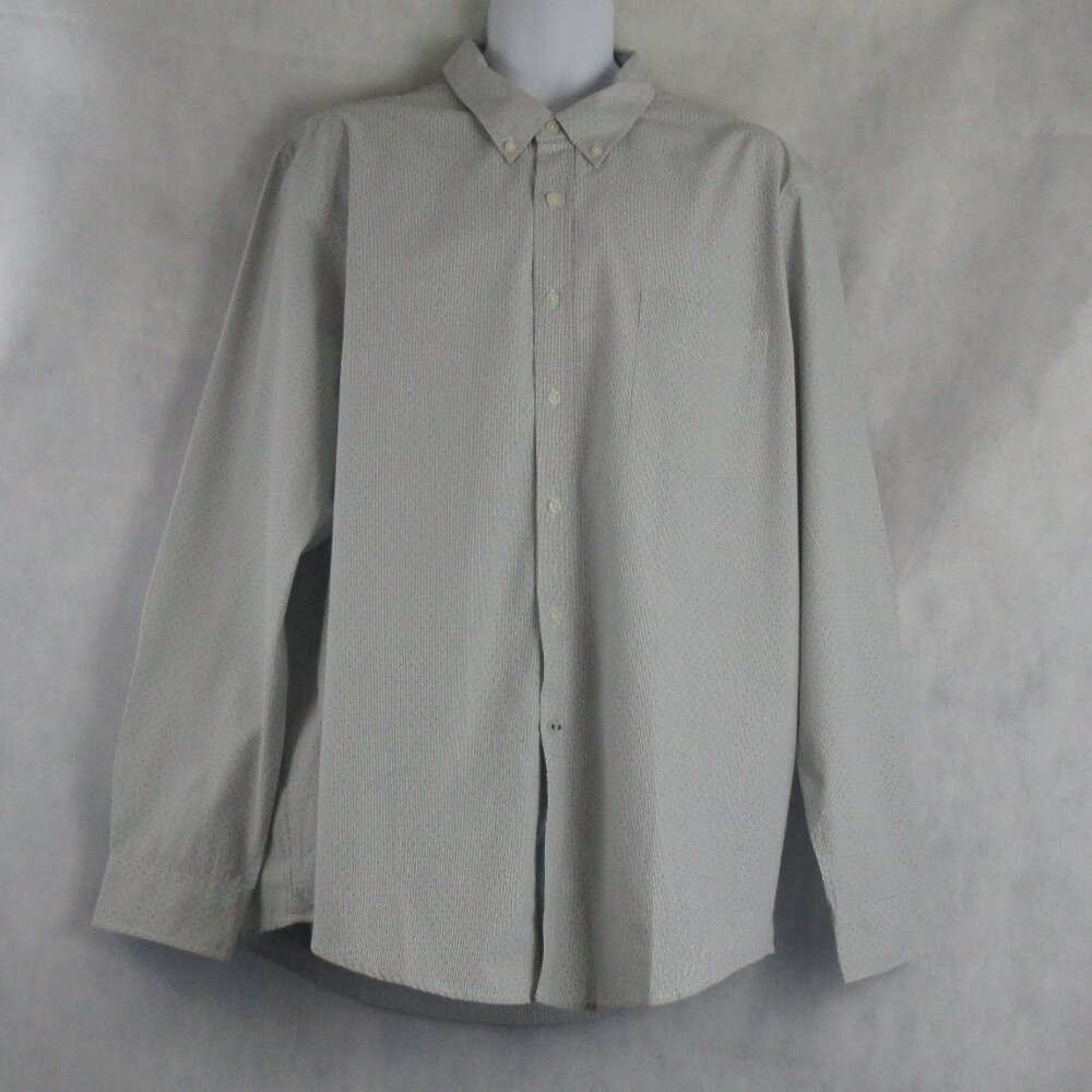 Club Room Men's Slim-Fit Conway Dot Long-Sleeve Button-Down Shirt, Gray, XXL